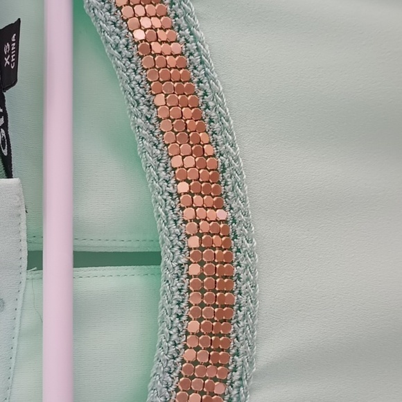 Gianni Bini bright mint green formal/semi formal prom halter style dress size XS - Picture 9 of 9